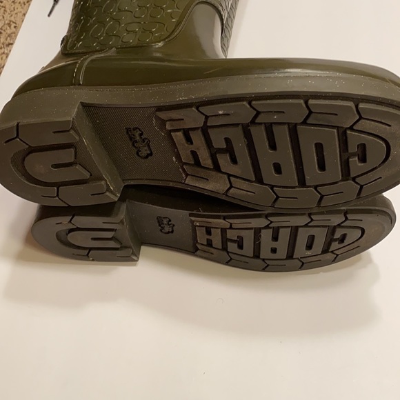 COACH brown RAINBOOTS 10B - Picture 6 of 7